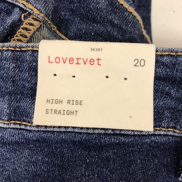 Lovervet By Vervet Jeans Womens Plus 20 Blue High Rise Straight Raw Hem NWT - Picture 7 of 10